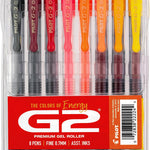 Pilot G2 Premium Gel Roller Pens, G2 Boost Pink Pens Pack, The Colors of Optimism, 8 Pack Pouch, Fine Point 0.7 mm, Assorted