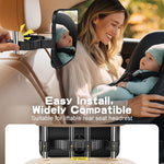 TAZENI Car Mirror for Baby for Rear-Facing Car Seat, Ultra Stable Hook Clip | Shatterproof, 360° Adjustable View Angle, Super Stable Car Seat Mirror for Baby, Black
