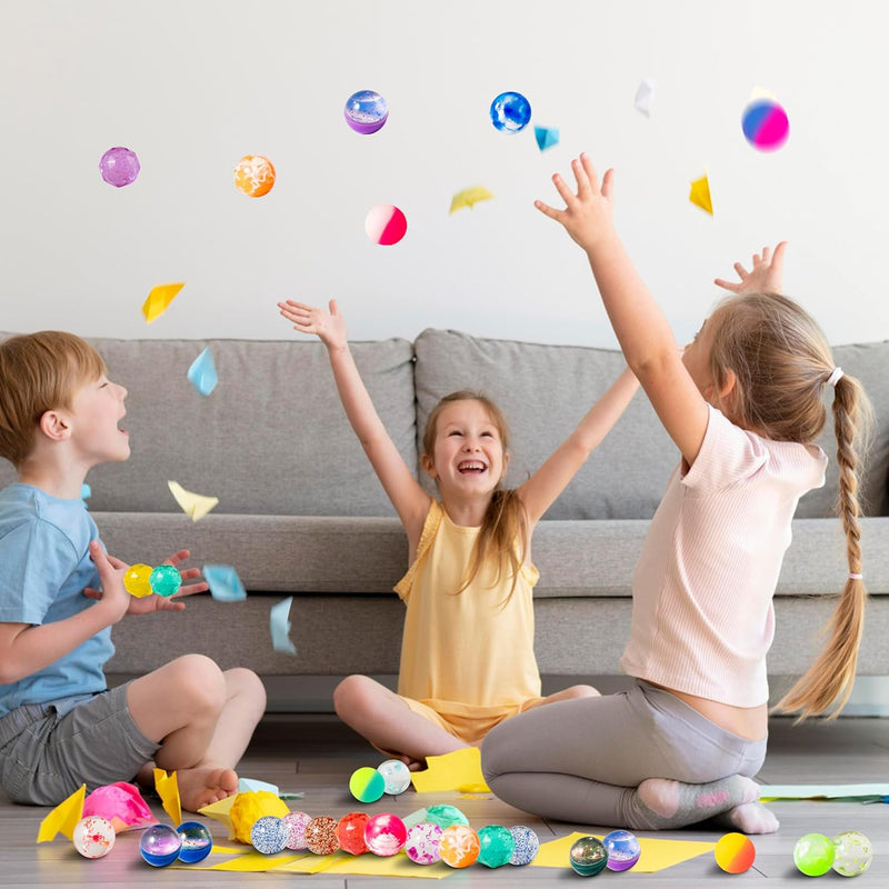 JOYIN 24 Piece Assorted Bouncy Balls: Durable Rubber Toys for Kids' Parties, Carnivals, and Classrooms