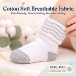 Organic Cotton Blend 12 Newborn Baby Socks 0-6 M Unisex Registry | Oeko-Tex Certified, Ankle Socks, 12 Pairs, Baby Socks With Grips, Baby Girl Socks, Brown Socks, Unisex Design, 0-6 Months