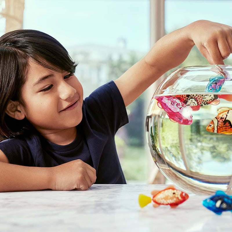 Robo Alive Robo Fish Robotic Swimming Fish (Teal + Orange) by ZURU Water Activated, Changes Color, Comes with Batteries, Amazon Exclusive (2 Pack) Series 3