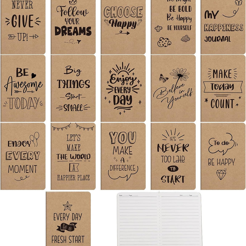BESARME 16 Pack Mini Notebooks Bulk, A6 Small Lined Pocket Notebook Prizes for Kids Classroom Student Birthday Gifts from Teacher School Supplies Bulk
