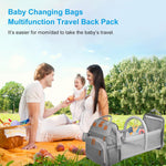 Jeryswet Baby Diaper Bags with Changing Station, Waterproof Large Capacity Diaper Bag Backpack for Moms Dads with USB Charging Port and Stroller Straps, Baby Shower Gifts, Grey