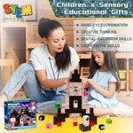 Goody King 100PCS Space Rocket Magnetic Building Blocks |Space Adventure Magnetic Blocks Set, STEM Montessori Stacking Toy, Building Playsets for Boys and Girls Ages 3-10,Sensory Tile Birthday Gifts