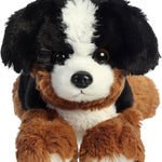 Aurora® Adorable Mini Flopsie™ Bernie Mountain Dog™ Stuffed Animal - Mini Companions Ready for Playful Adventures - for Kids All Ages, Toddlers, Adults, and Families - Black 8 Inches