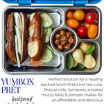 Yumbox Prêt Leakproof Stainless Steel Bento Lunch Box, Normandy Blue | Sandwich-Friendly Layout | Lightweight Design | Fits Most Lunch Bags | Dishwasher Safe (Top Rack)