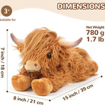 Highland Cow Stuffed Animals, Microwavable Stuffed Animals Heating Pad for Cramps, Pain Stress Relief, Heatable & Coolable Lavender Scented Cow Plush Toy for Anxiety, Women Kid Bedtime Highland Cattle