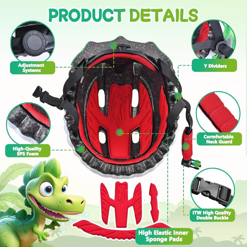 Toddler/Kids Bike Helmet Set with Adjustable Helmet and Protective Gear for Boys and Girls