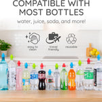 KiddiKap Original Bottle Topper, Silicone Sippy Spout, 3 Pack, Fits 28mm | 98% Spill Proof, Fits 28mm Standard Bottles, Dishwasher Safe, Ages 12 Months+