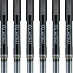 Pilot Precise V5 RT Refillable & Retractable Rollerball Pens, Extra Fine Point Pens 0.5 mm, Black, Pack of 6 - Ideal for School, Journaling & Office Writing