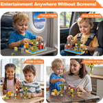 Aywewii Travel Magnetic Blocks 45 PCS for Kids Ages 3-5, Portable STEM Learning Set with Iron Case, Construction Edition