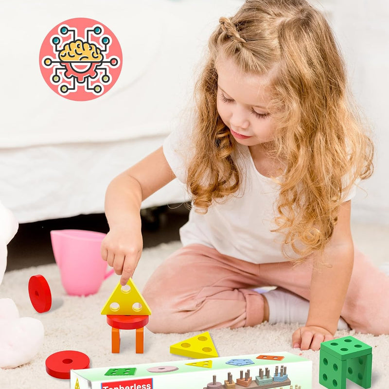 Tonberless Montessori Toys: Safe, High-Quality Wooden Puzzles and Sorters for Toddlers 1-3 Years