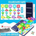 Mini Magnetic Tiles Travel Set with Case 30pcs, Mini Travel Magnet Tiles, Portable Travel Size Magnetic Tiles for Kids Ages 3-5 4-8 Boys Girls, STEM Magnet Toys for Outdoor, Kids Gift