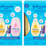 Johnson's Baby First Touch Baby Essentials Gift Set with Body Wash & Shampoo, Body Lotion, & Zinc Oxide Diaper Rash Paste for Baby's Delicate Skin, Hypoallergenic, No Added Parabens or Dyes, 3 Items