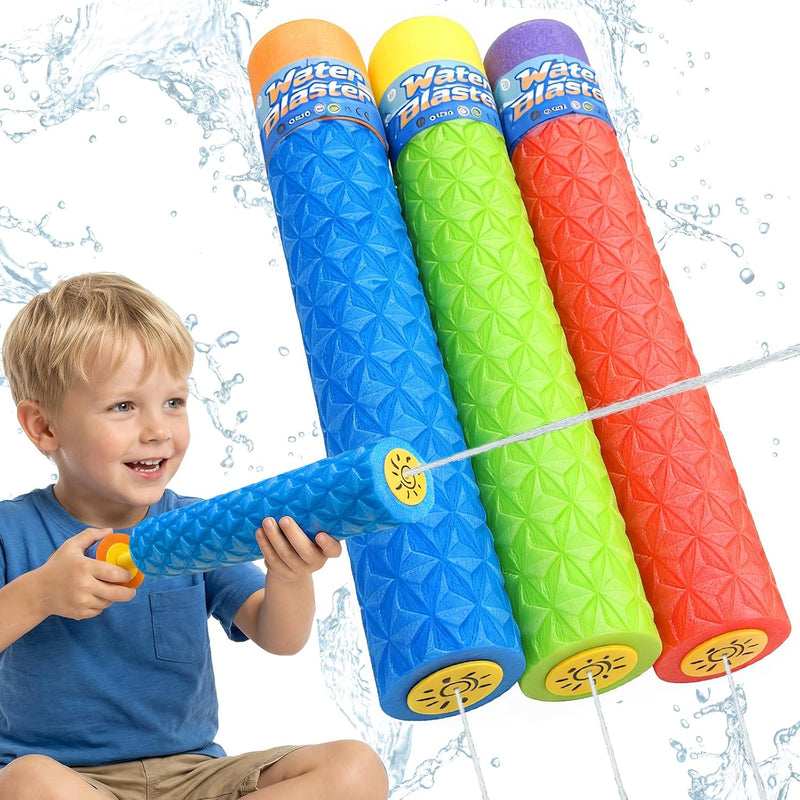 Water Gun Blaster for Kids Toddler: 3 Pack Pool Toys for Kids Foam Water Squirters - Outdoor Summer Swimming Beach Toys for Ages 4-8 6-8 8-10 8-12 Backyard Pool Party Favors for Boys Girls