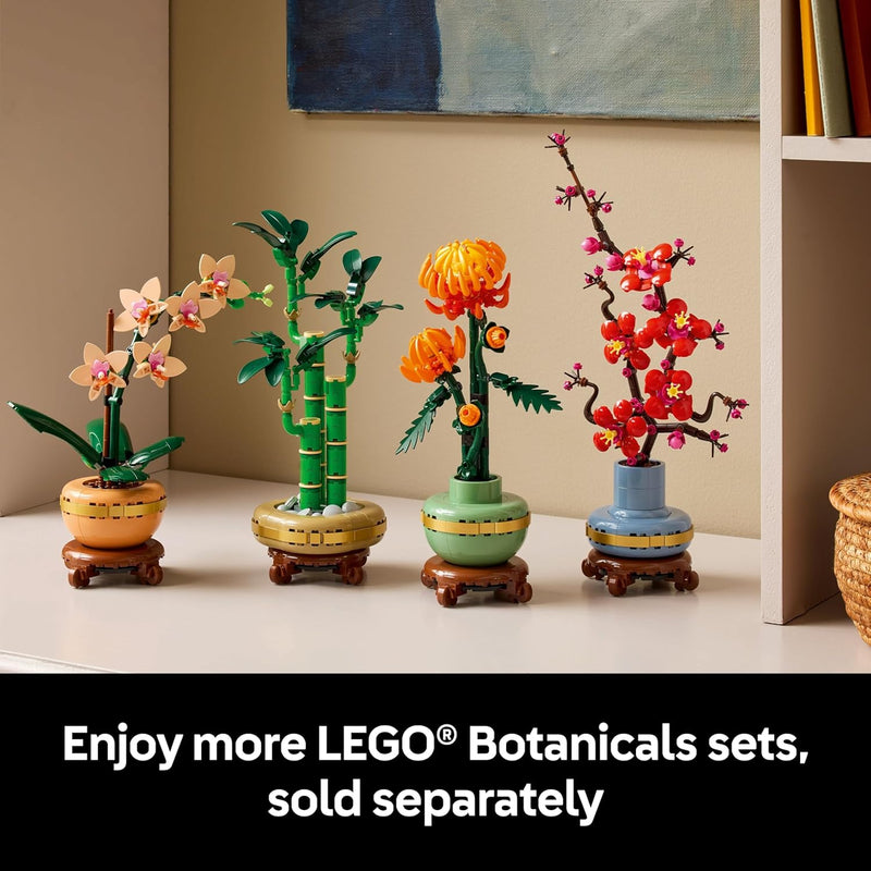 lego botanicals mini orchid building set for adults 18+ with 274 pieces and 5 peach blooms