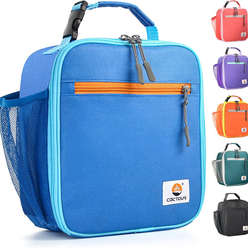 CaCTOUR Lunch Box Kids,Premium Insulated Lunchbox for Girls Boys,Soft Mini Cooler Bag Back to School Thermal Reusable Lunch Bag for Work School Picnic (Blue)