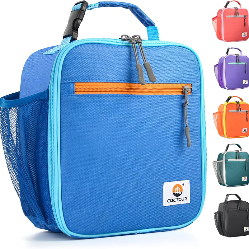 CaCTOUR Lunch Box Kids,Premium Insulated Lunchbox for Girls Boys,Soft Mini Cooler Bag Back to School Thermal Reusable Lunch Bag for Work School Picnic (Blue)