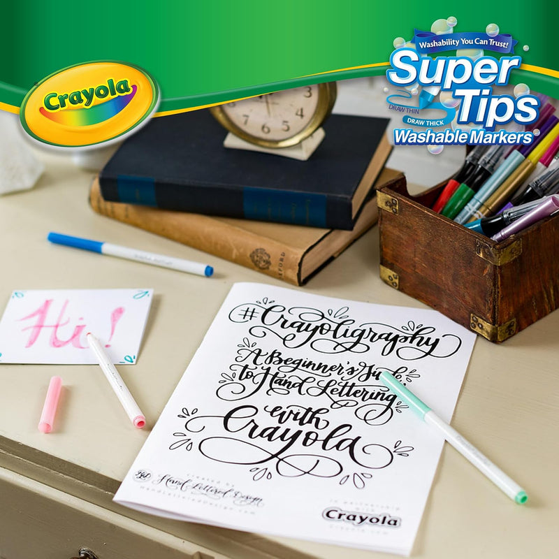 Crayola Super Tips Marker Set (100ct), Fine Point Washable Markers, Teacher Must Haves, Back to School Supplies for Kids & Adults, Art Supplies, Ages 3+