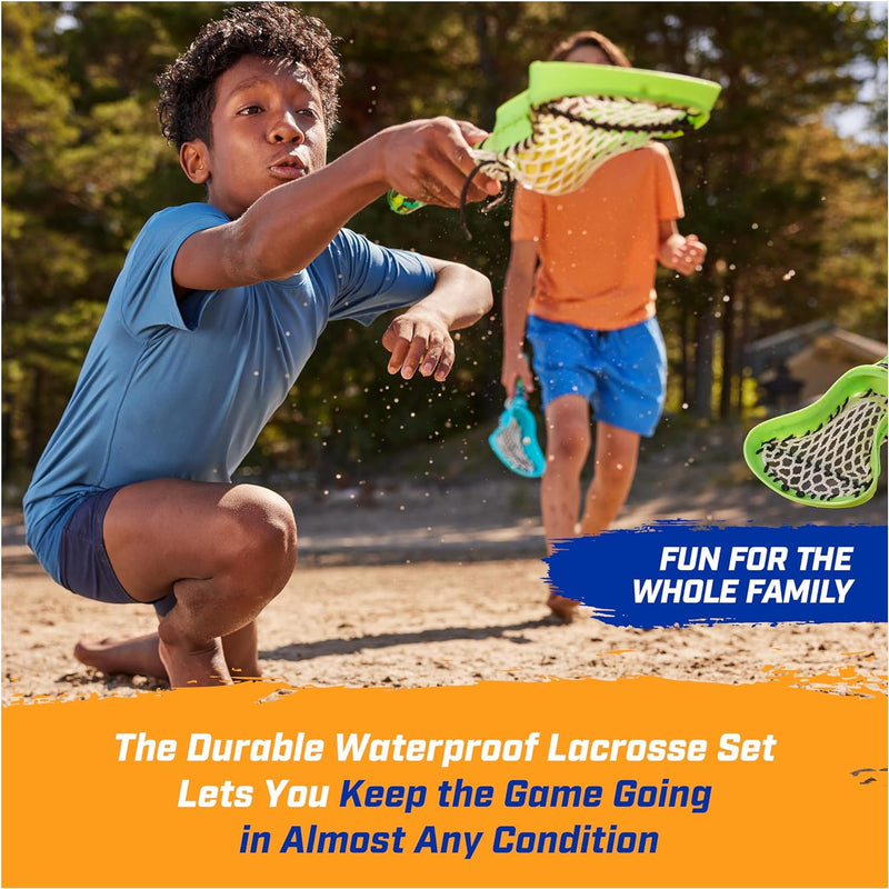 SwimWays Hydro Lacrosse Waterproof Lacrosse Set for Ages 5+ | Lightweight, Travel-Friendly Set Includes Ball for On-the-Go Play Anywhere, Encourages Exercise; Boosts Hand-Eye Coordination
