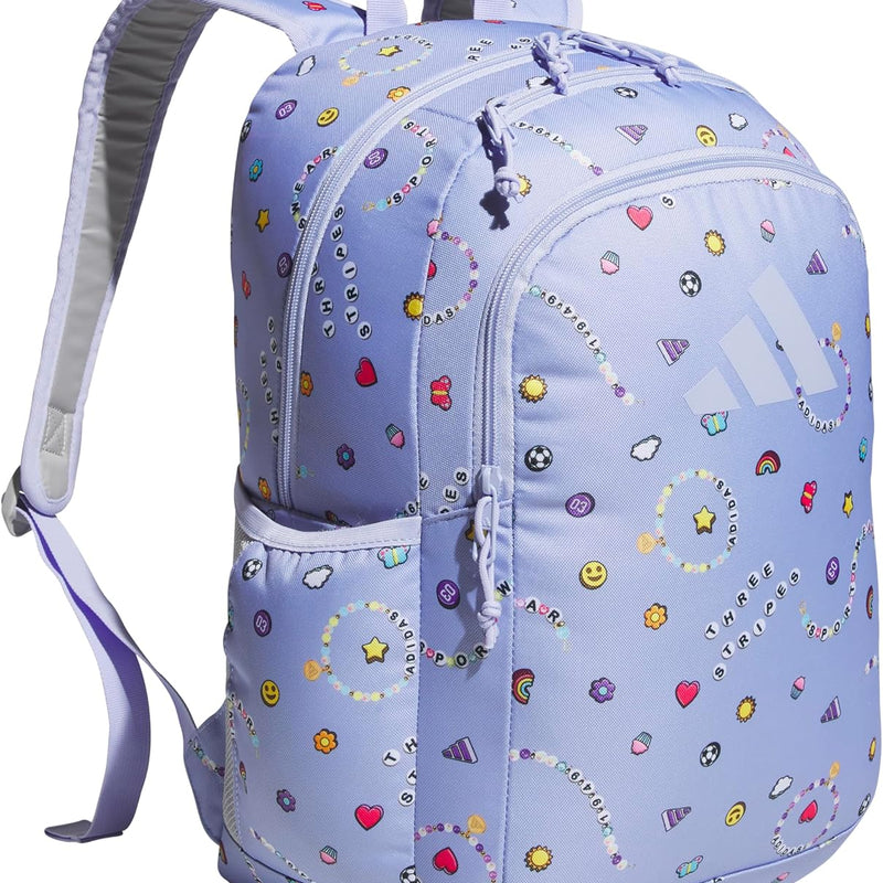 adidas Kids Affiliate Backpack – School Bag for Girls and Boys, 27L, Bow Print Pink Tint/Pink Tint, OSFA