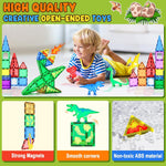 Coodoo Dinosaur Magnetic Tiles STEM Sensory Toy for 3+ Year Old Kids