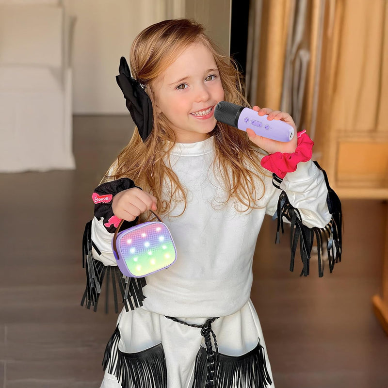 YLL Portable Karaoke Machine with 2 Wireless Mics, Kids Singing Toy for 3-10+ Years