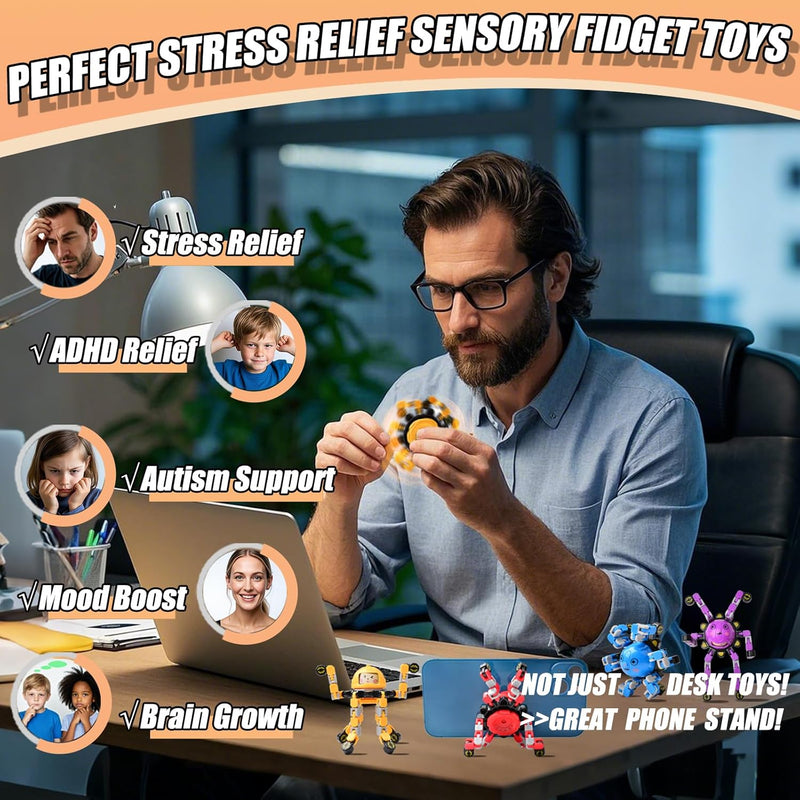 Travel Toys Fidget Spinners Fidget Toys For Kids Teens Road Trip Travel Activities Essential Sensory Toys With Autism Adhd Party Favors Birthday Gifts For Boy Girl Easter Basket Stuffers 4Pcs