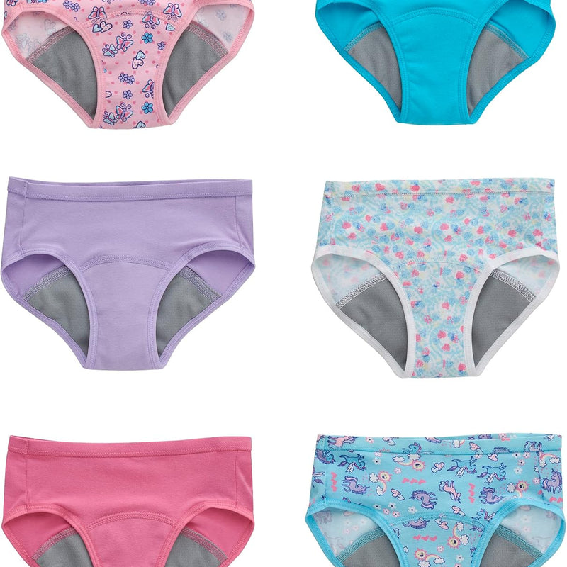 Hanes Toddler Girls' Potty Trainer Brief, Moisture-Wicking Panty, Odor Protection Potty Trainer Underwear, 6-Pack