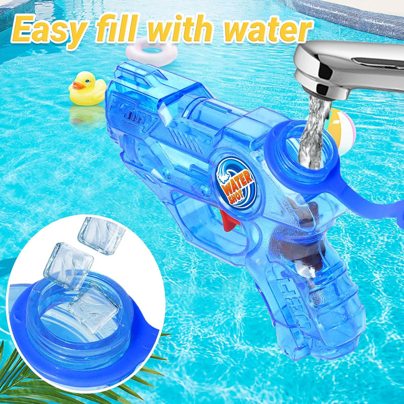 Mini Water Gun for Kids Toddler, 2 Pack Squirt Blasters Water Guns Toys | Small Soaker Pistol Super Squirts with Trigger for Boys Girls Summer Swimming Bath Pool Beach Outdoor Party Games Gift Toys
