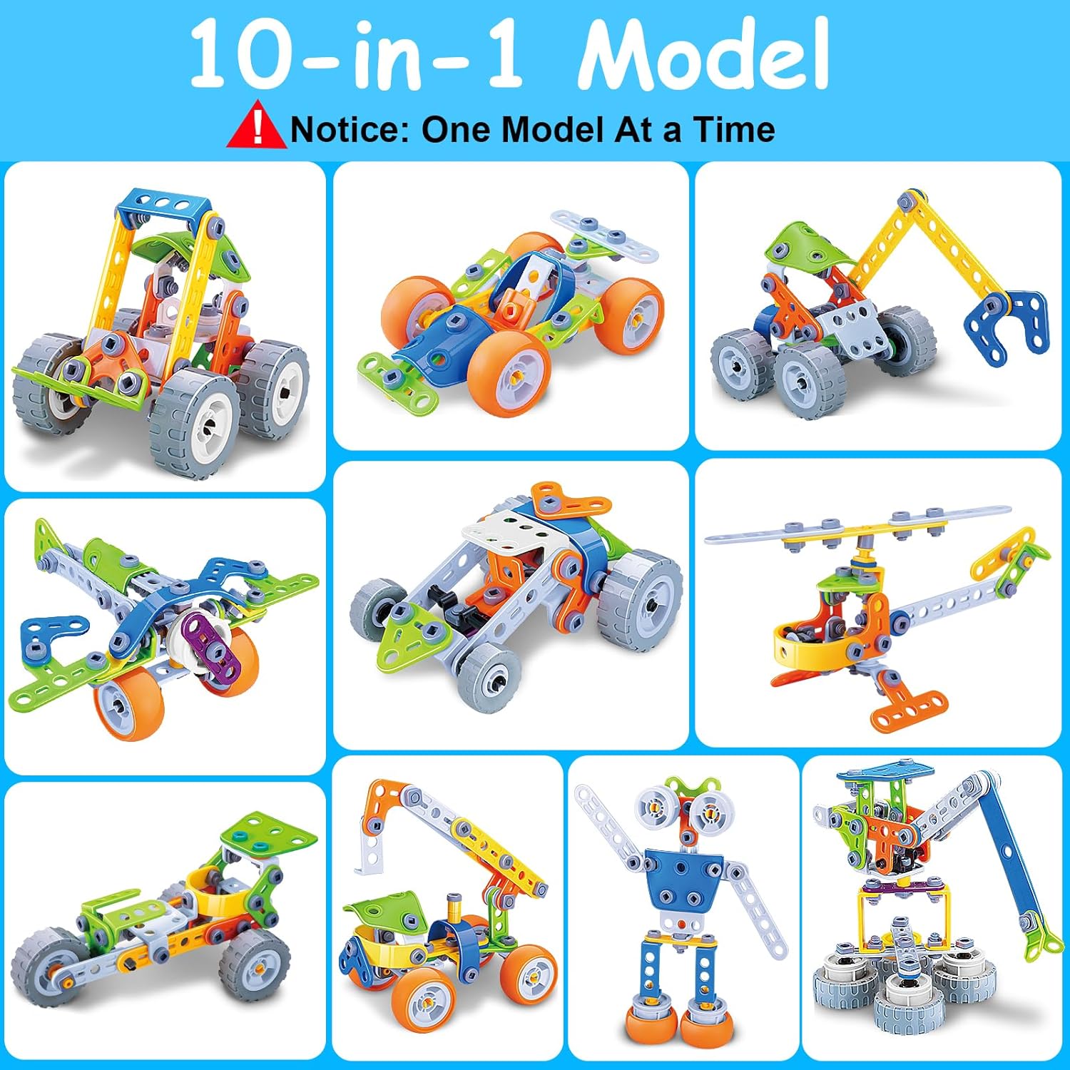ToyTonix 10-in-1 STEM Engineering Building Kit – 167PCS Creative Construction Toy for Kids 4+