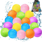 Tlitlimom 16Pcs Reusable Water Bomb Balloons, Pool Beach Toys for Kids ages 3-12, Summer Toy Water Toy for and Girls, Outdoor Activities Water Games Toys Self Sealing Water Splash Ball for Fun