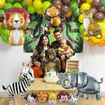Jungle Safari Animals Balloons: Vibrant Foil Balloons for Kids' Wild One Zoo Birthday Party Decor