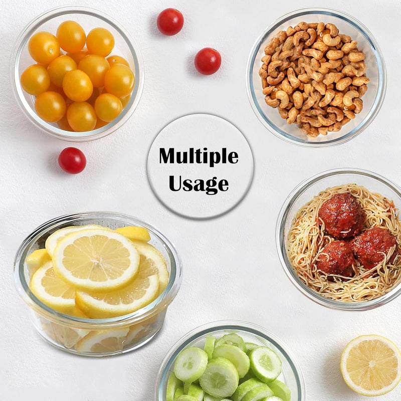 8oz Glass Food Storage Containers with Airtight BPA-Free Lids 6 Pack, 1 Cup Small Glass Freezer Containers for Sauce, Sides, Meal Prep - Reusable & Dishwasher Microwave Fridge Freezer Safe
