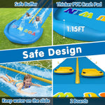 Extra Long Water Slide for Kids Adults, 32.8 FT Inflatable Slip Water Slides for Kids Backyard, Heavy Duty Slide with 2 Boards Double Lane Lawn Slides for Boy Girl Outdoor Water Play