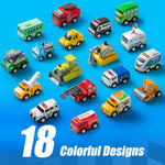 joyin friction powered 18 pcs pull back city cars and trucks toy vehicles set for toddlers and kids