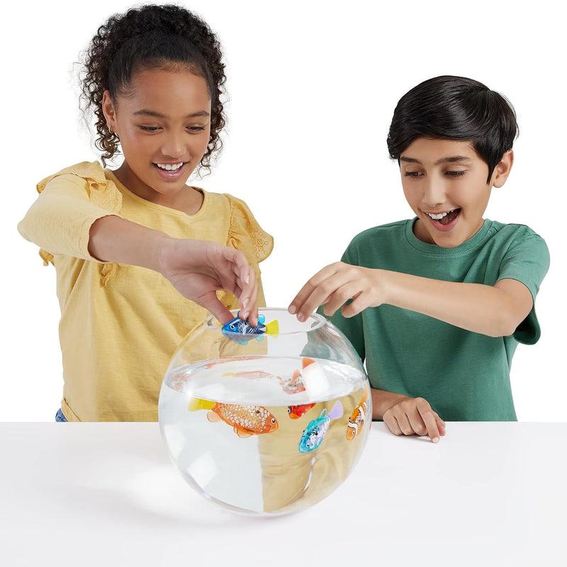 Robo Alive Robo Fish Robotic Swimming Fish (Teal + Orange) by ZURU Water Activated, Changes Color, Comes with Batteries, Amazon Exclusive (2 Pack) Series 3