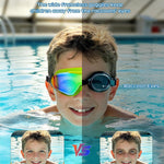 Freela 2 Pack Kids Swim Goggles for 8-16, Anti-Fog UV Protection Extra Silicone Layer Swimming Goggles for Youth Boys Girls