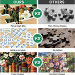 Vintage Wildflowers and Books 500-Piece Puzzle: Recycled Cardboard Jigsaw Challenge for Adults and Seniors