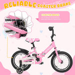 14/16/18 Inch Kids Bike for Boys and Girls with Training Wheels and Dual Handbrakes