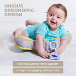 Taf Toys Baby Tummy Time Support Pillow | Comfortable, Ergonomic Design for 2-6 Month Olds, Detachable Toys