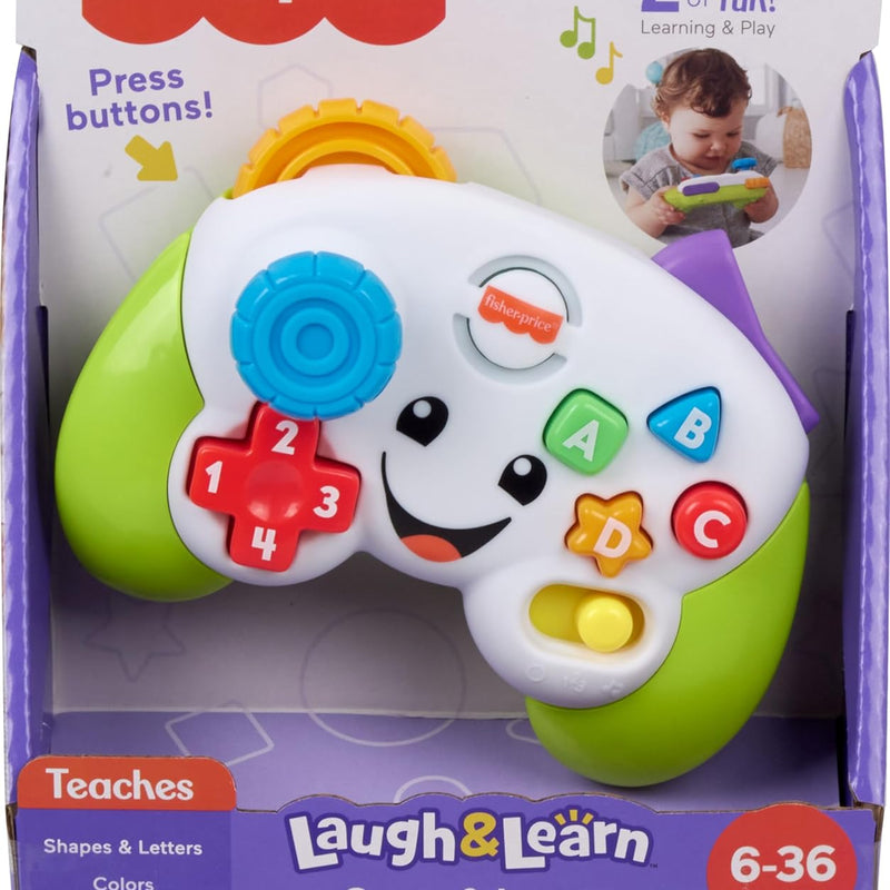 Fisher-Price Baby & Toddler Toy Laugh & Learn Game Controller, Green, Musical Learning Activity for Pretend Play Infants Ages 6+ Months