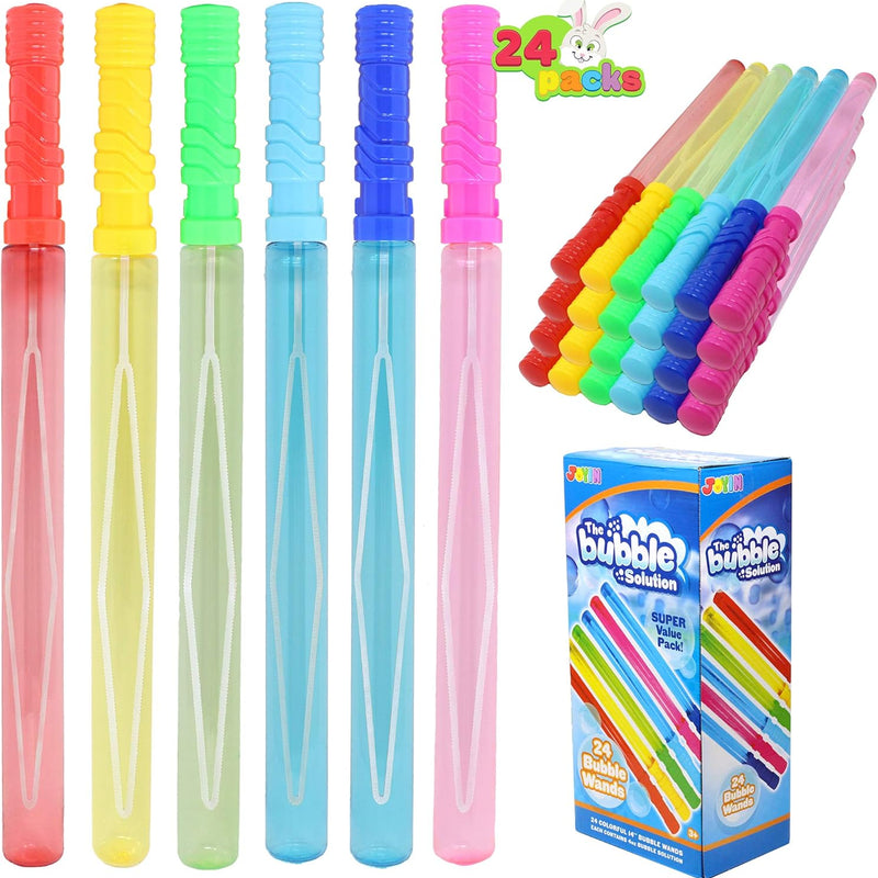 JOYIN 24 Pack 14.6'' Big Bubble Wands for Summer Toy, Outdoor/Indoor Activity Use, Bubbles Party Favors Supplies for Kids