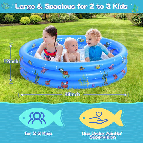 Inflatable Baby Swimming Pool - Portable Kiddie Paddling Pool for Toddlers, Indoor & Outdoor Use