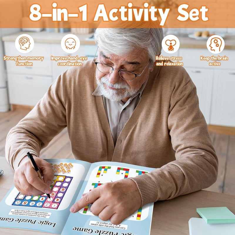 Elfew 4 Pack Activity Book for Adults, 150+ Brain Games, Puzzles Books for Adults, Teens and Seniors, Activities for Adults, Memory Games Includes Word Search, Sudoku, Mazes and More