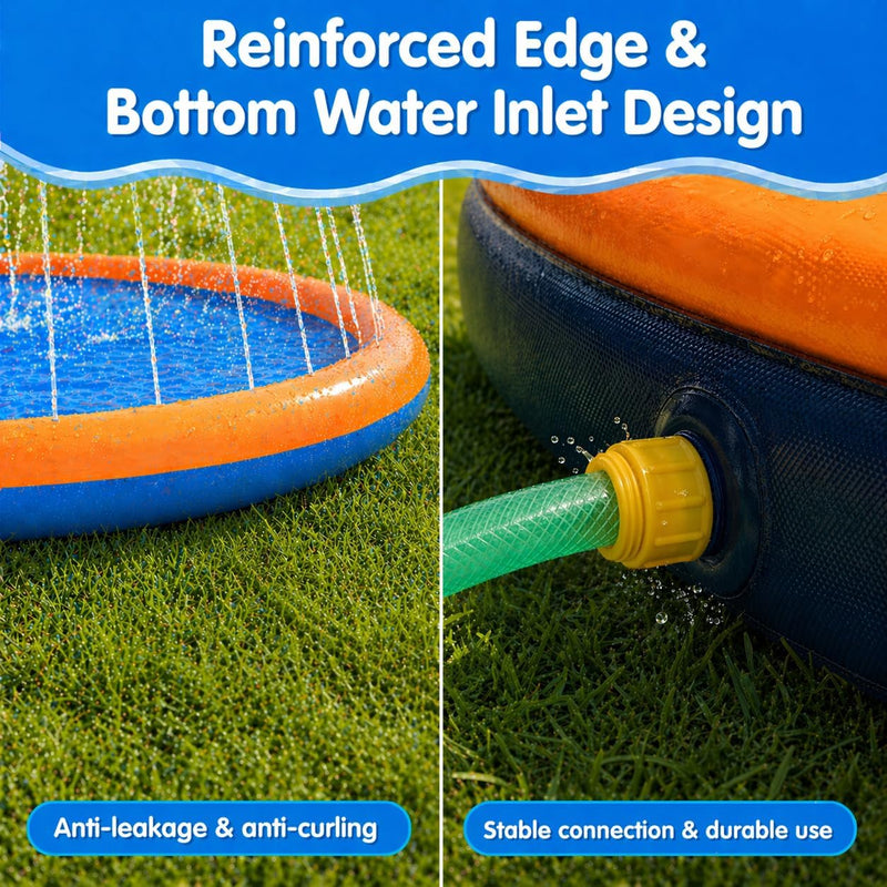 Splash Pad for Kids and Dogs, 87" Extra Large Non-Slip Sprinkler Pad | Thickened Outdoor Water Toys for Toddlers 3+, Backyard Summer Fun for Boys & Girls