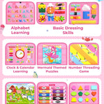Busy Board Montessori Toys for Toddlers with 8 Pages of Learning Activities and Sensory Experience