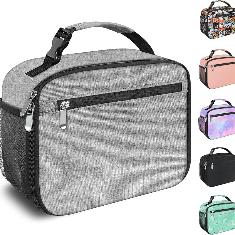 Kids Lunch Box for Boys Girls Lunch Bag Insulated Durable Lunchbox Children Lunch Tote Bag for School Black