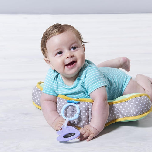 Taf Toys Baby Tummy Time Support Pillow | Comfortable, Ergonomic Design for 2-6 Month Olds, Detachable Toys