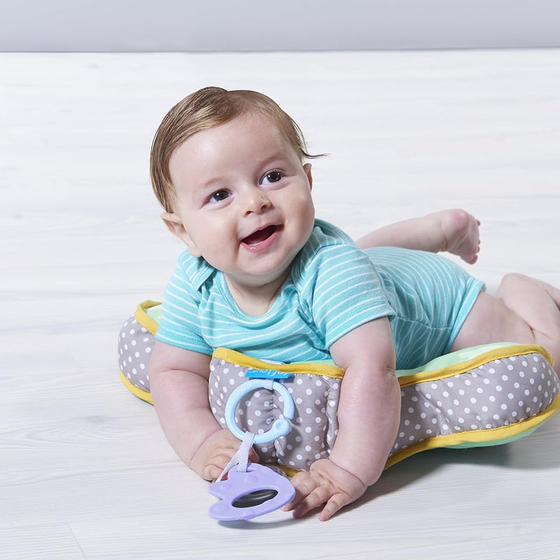 Taf Toys Baby Tummy Time Support Pillow | Comfortable, Ergonomic Design for 2-6 Month Olds, Detachable Toys